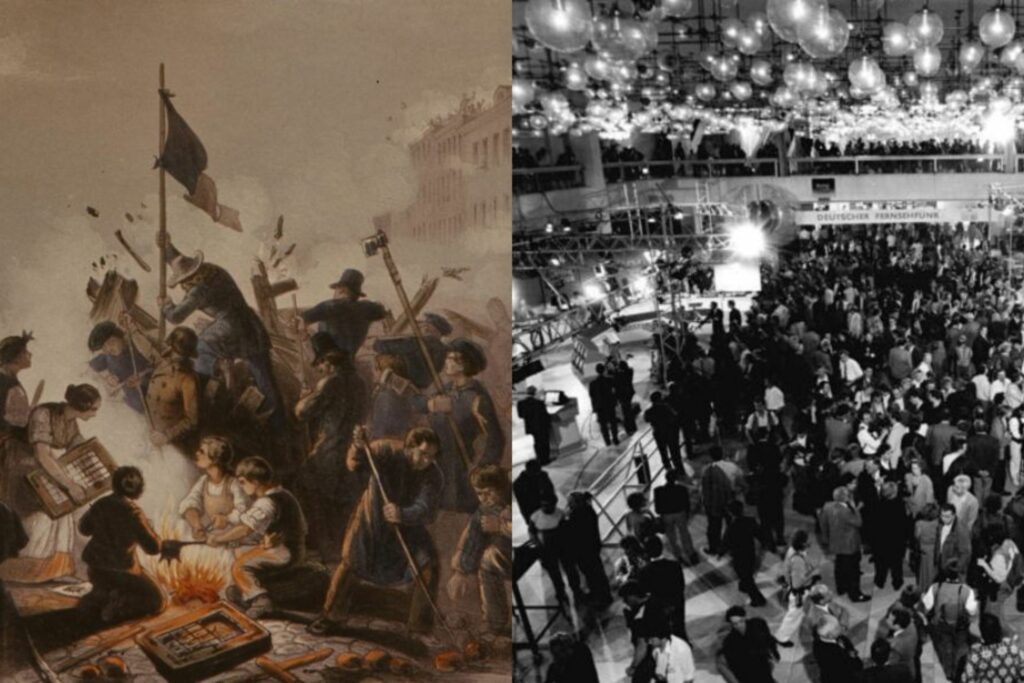 forum 1848 am Friedhof der Märzgefallenen, Barrikadenkämpfe in Berlin, 1848, Erste freie Volkskammerwahl in der DDR 1990