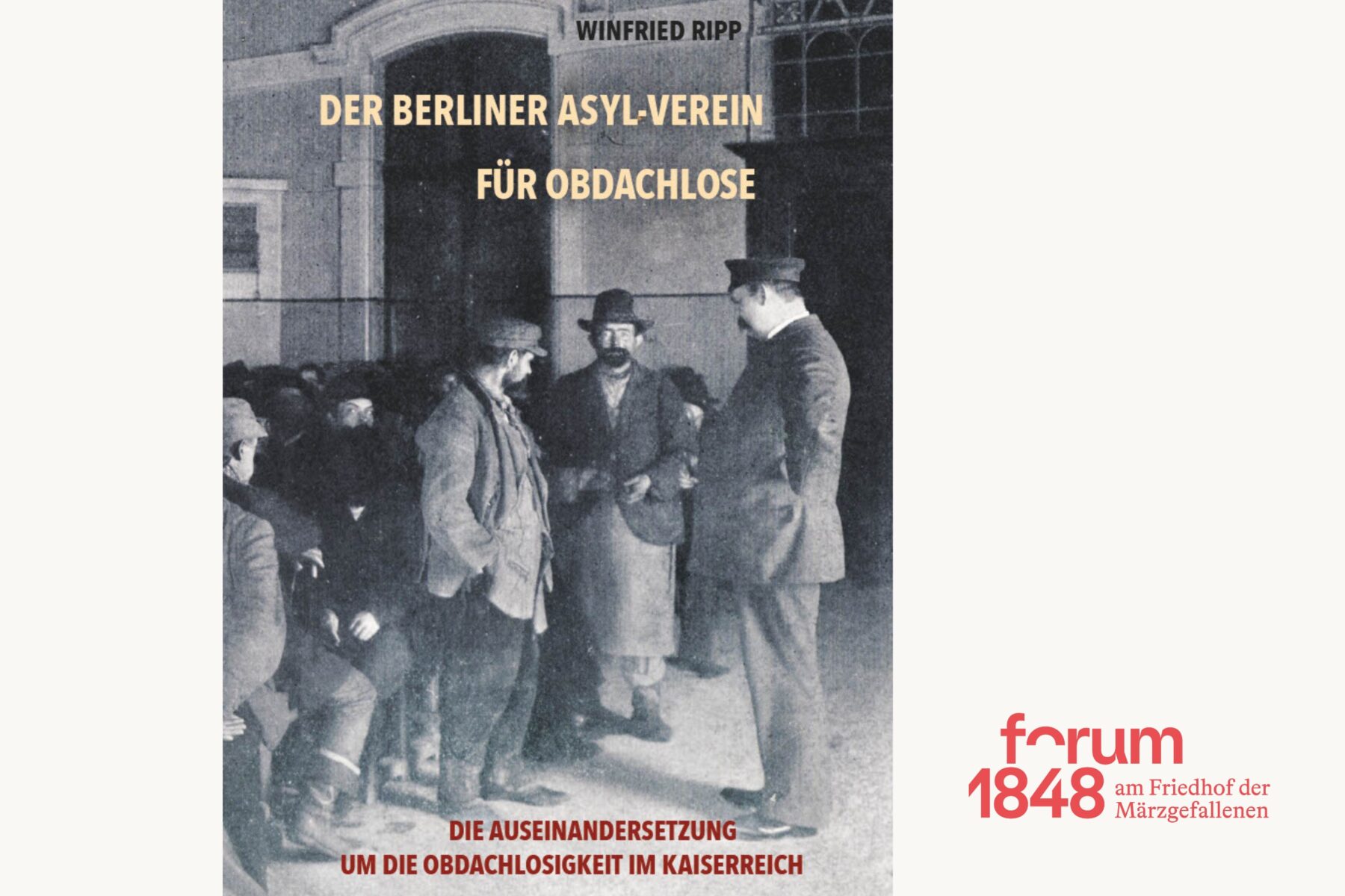 Buchcover des Buches "Der Berliner Asyl-Verein" mit Logo des forum 1848